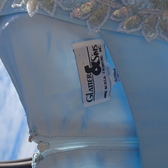 Vintage Glatter & Sims Fashions Inc. Women’s Formal Dress, powder blue, 20" ptp - Picture 3 of 7
